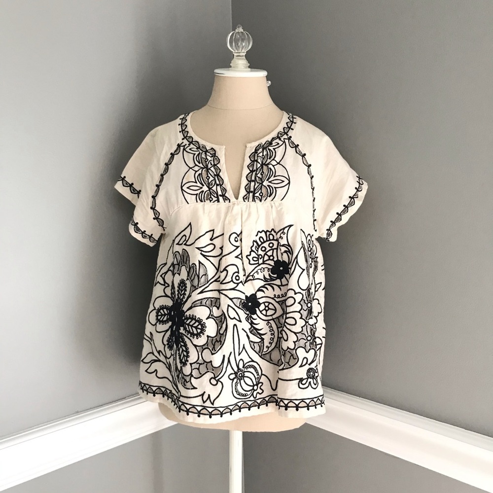 Anthropologie Vanessa Virginia Short Sleeve Top